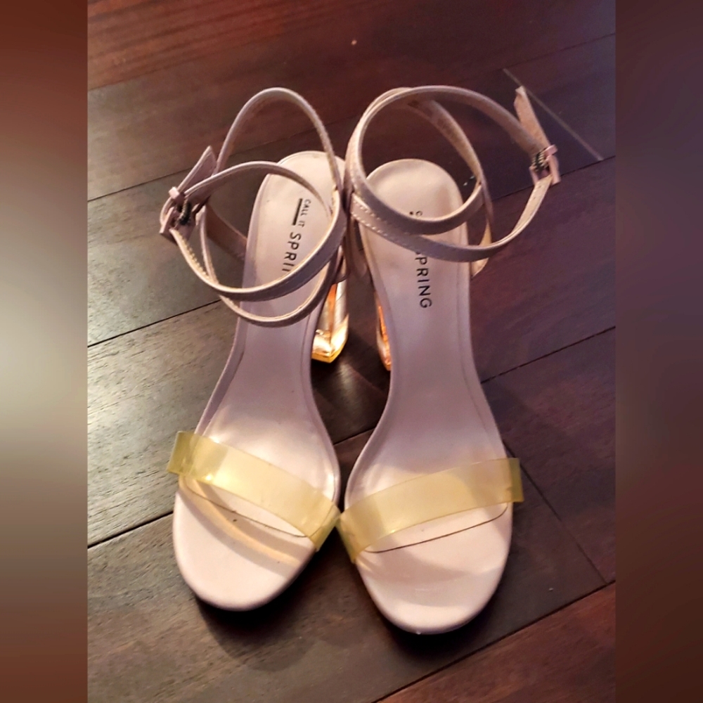 Womens Call it Spring block heel Sandal Sz 7 rose pink.